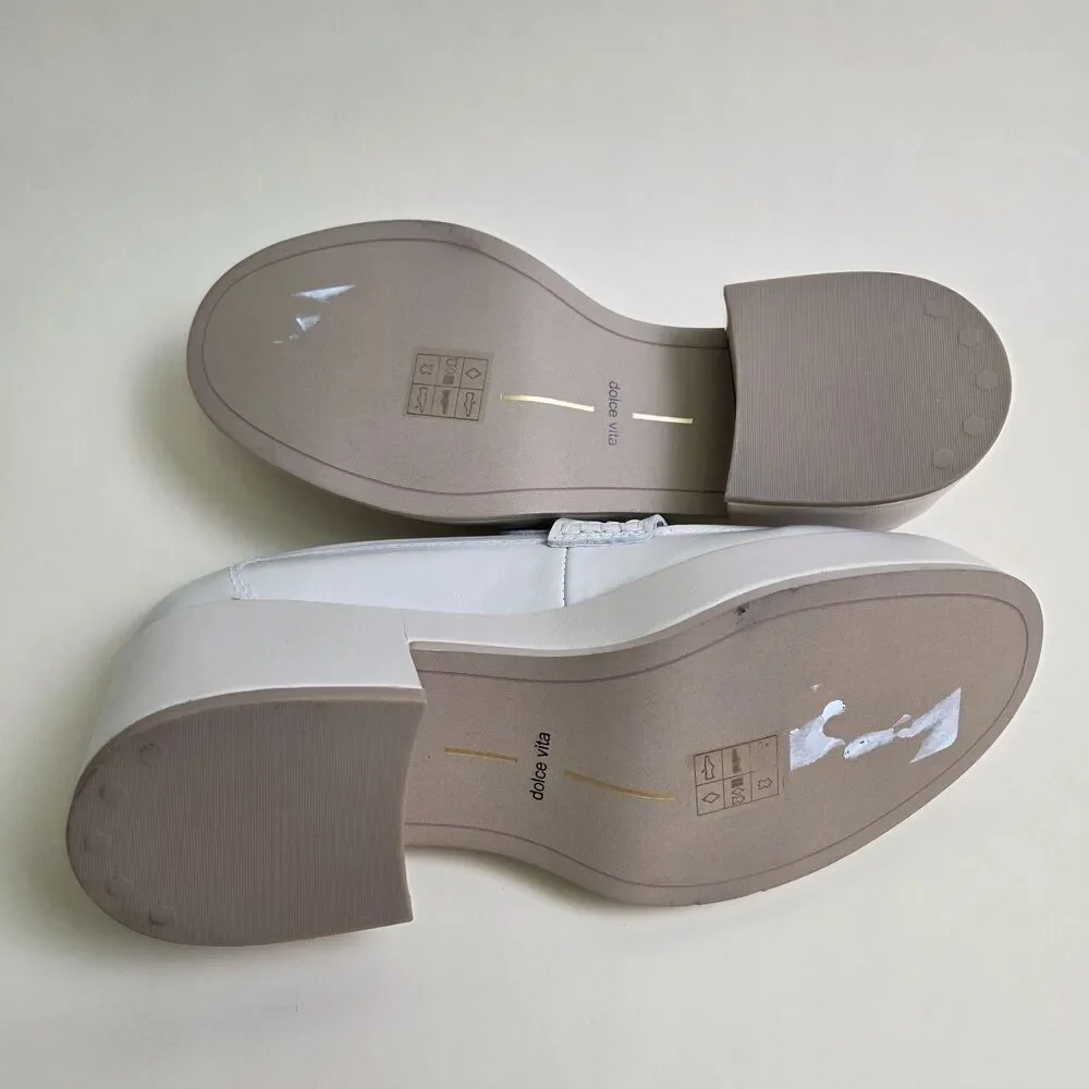 Dolce Vita Yanni Cream Chunky Platform Loafers Size 7.5